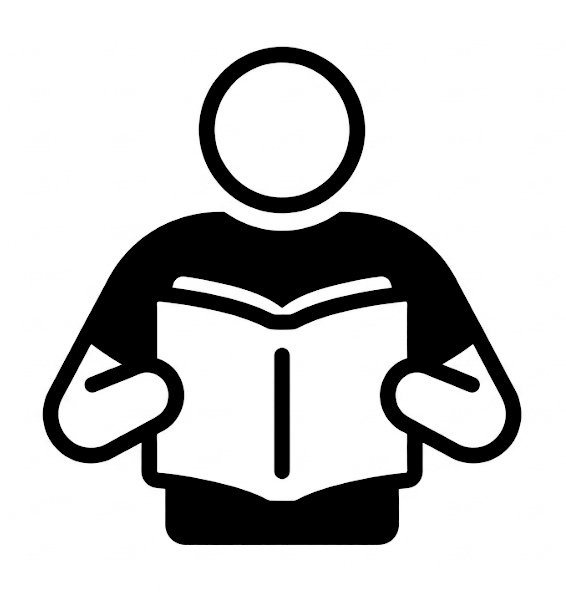 Icon of a person holding a book